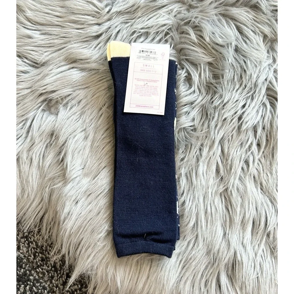 The‎ Children's Place Girls Shoe Size 11-13 Navy Argyle Knee Socks 2-Pack NWT